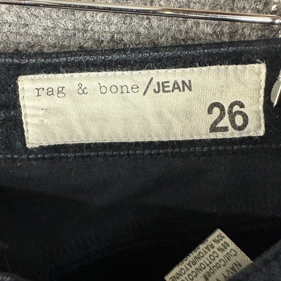 Rag & Bone Jean Womens 26 Navy Velvet Skinny 5 Pocket Style Zip Ankle Stretch - Picture 4 of 9